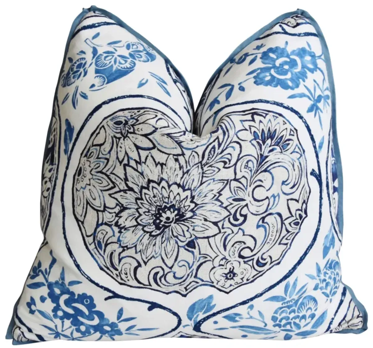 Schumacher Katsugi Blue Floral Pillow