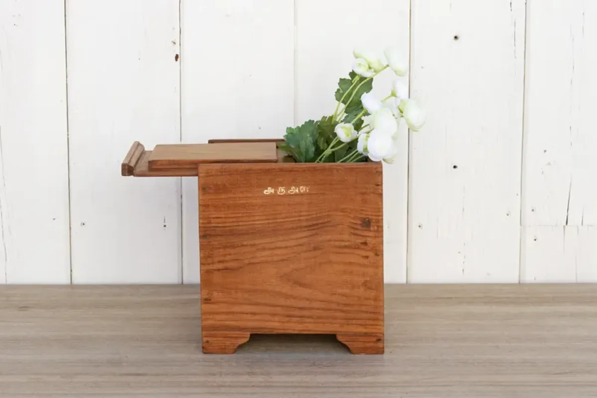 Antique Colonial Teak Chest - de-cor - brown