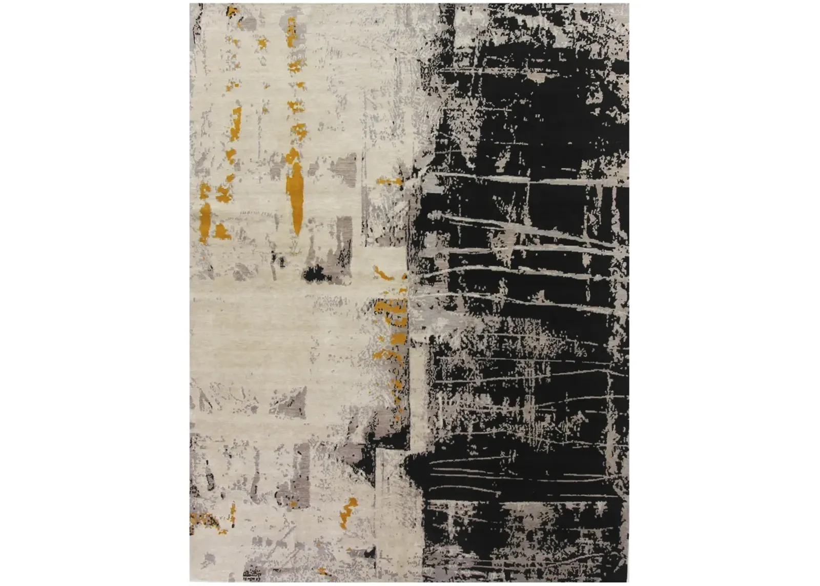 9" x 12" Arte Rug - Ivory/Black - F.J. Kashanian - Black