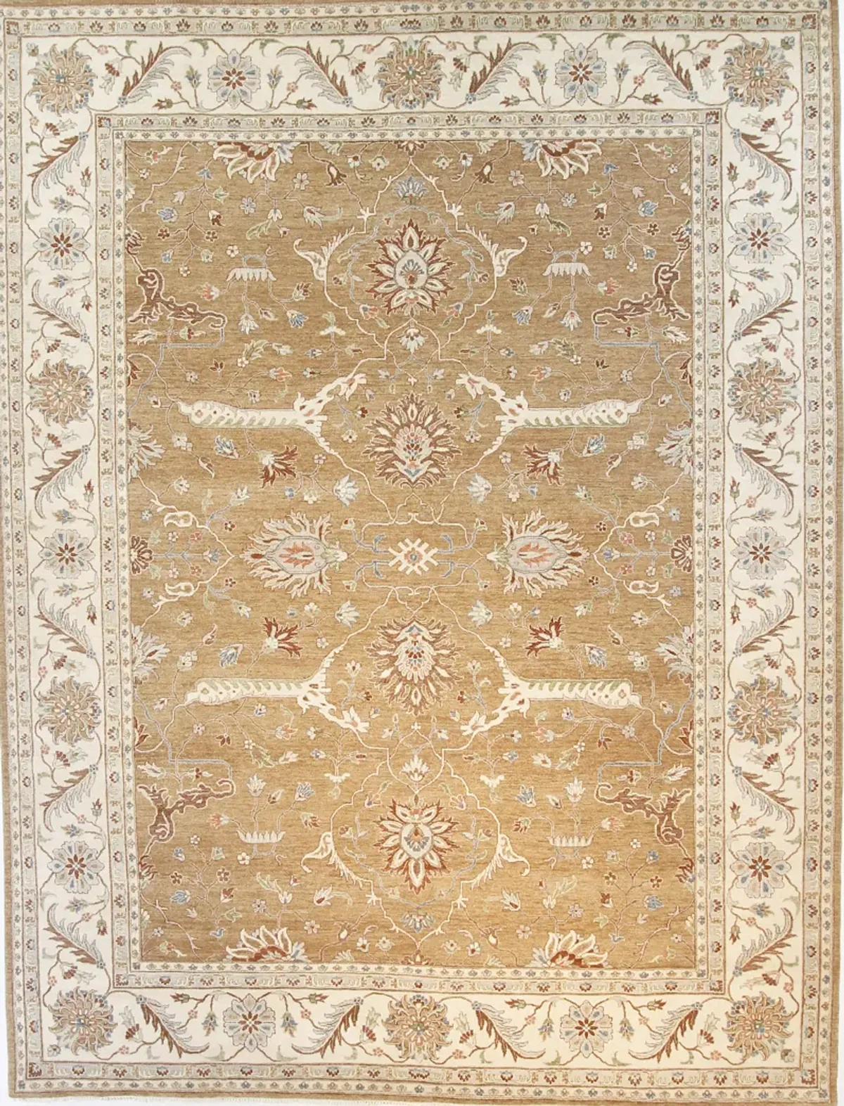 9" x 12" Oushak Rug - Caramel/Ivory - F.J. Kashanian - Beige - Beige