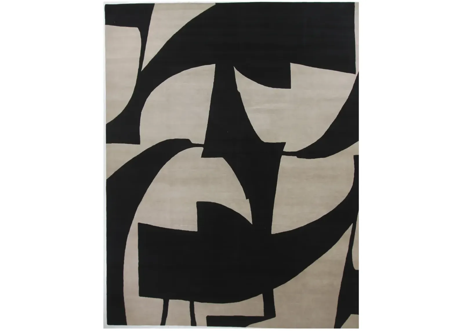 10" x 14" Adele Rug - Ivory/Black - F.J. Kashanian - Black