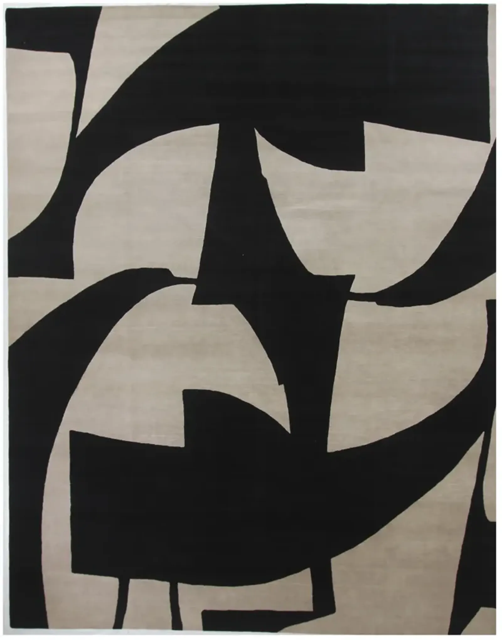 10" x 14" Adele Rug - Ivory/Black - F.J. Kashanian - Black