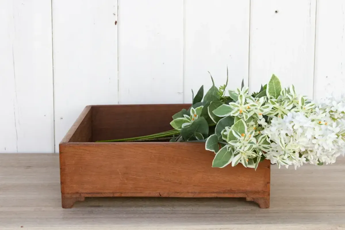 Large Antique Colonial Spice Basket - de-cor - brown