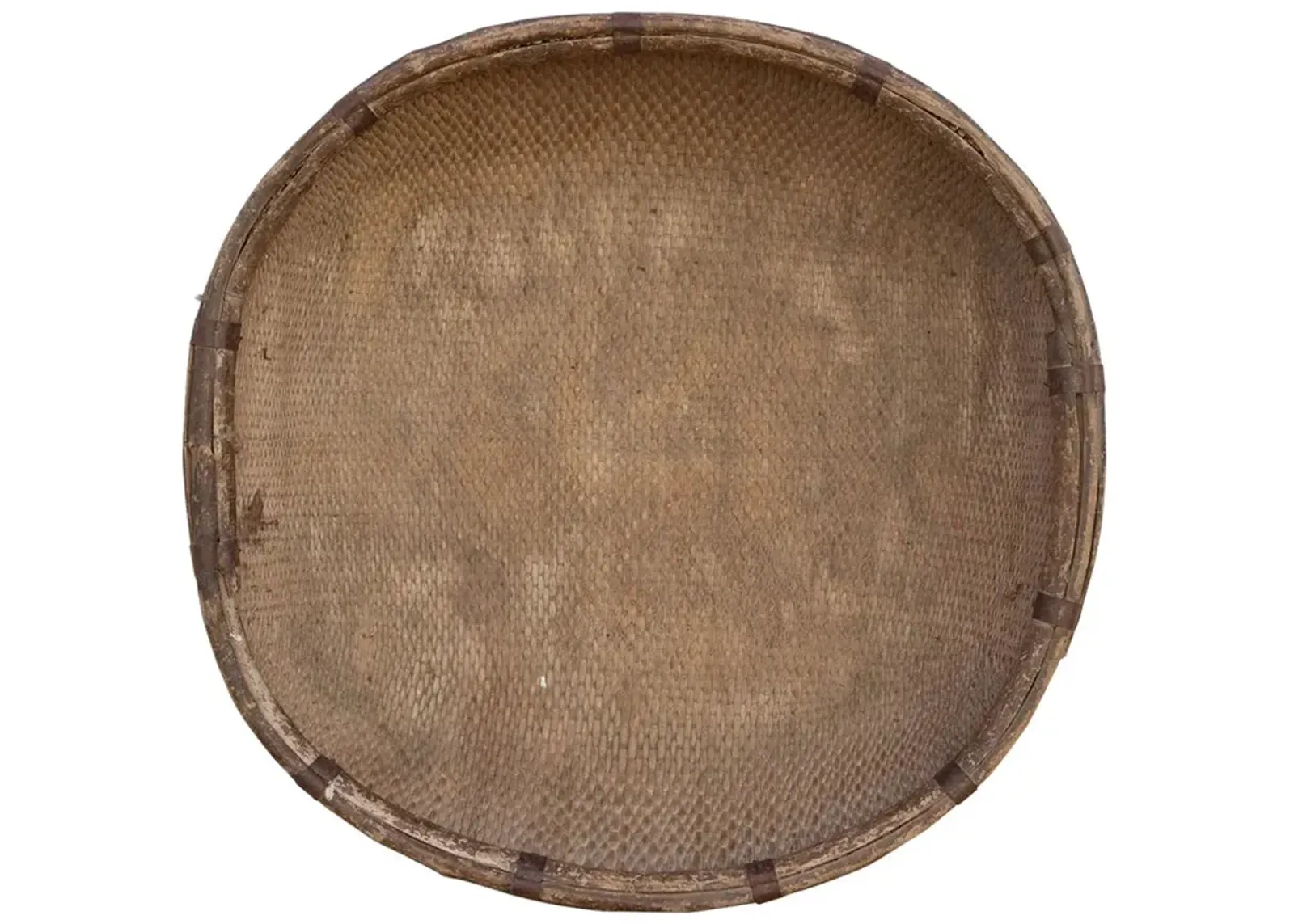 Large Asian Round Market Basket - de-cor - brown