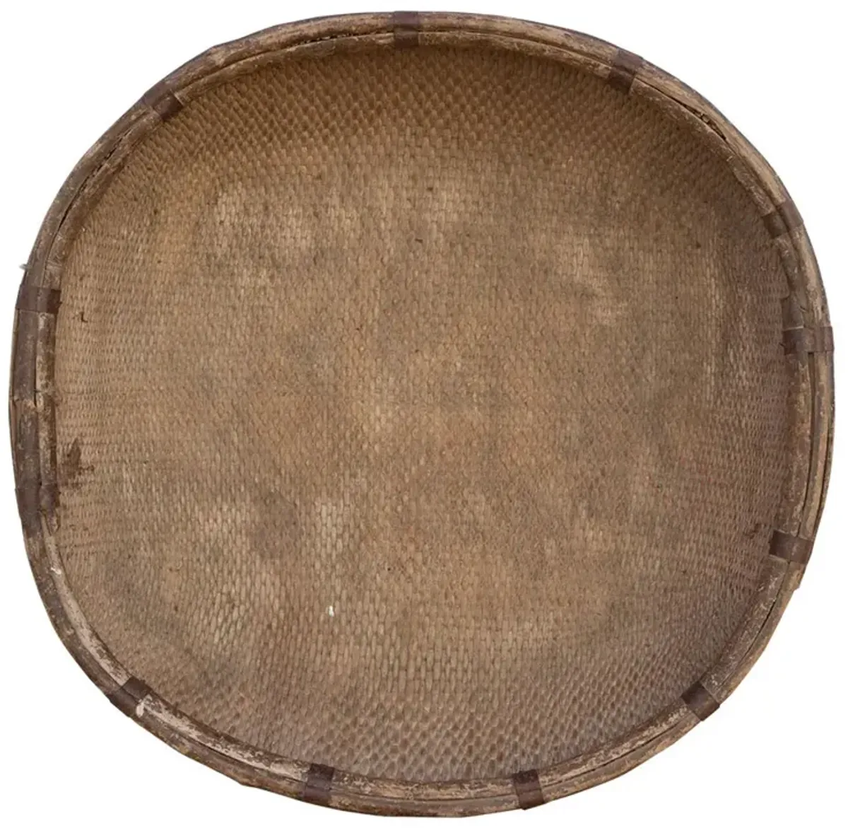 Large Asian Round Market Basket - de-cor - brown