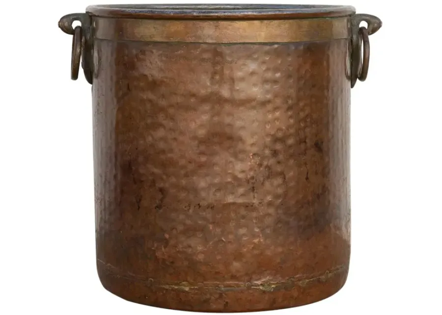 Antique Copper And Brass Indian Pot - de-cor - Brown