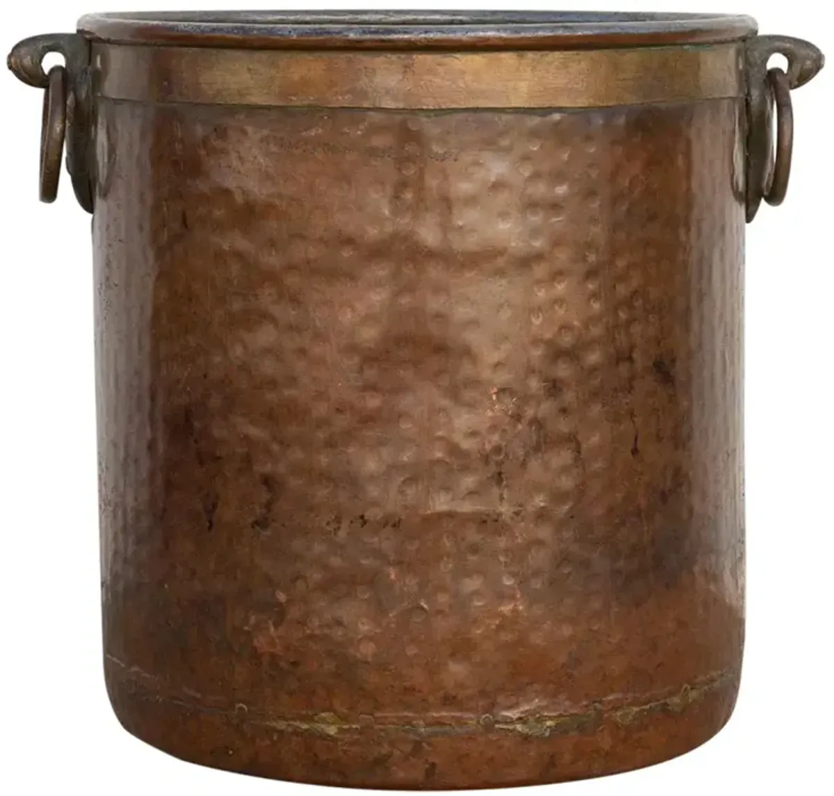 Antique Copper And Brass Indian Pot - de-cor - Brown