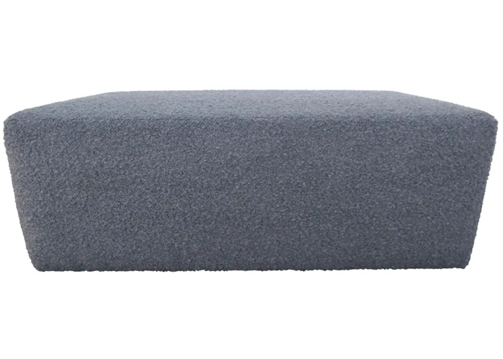 Luxe Fog Gray Shearling Cocktail Ottoman