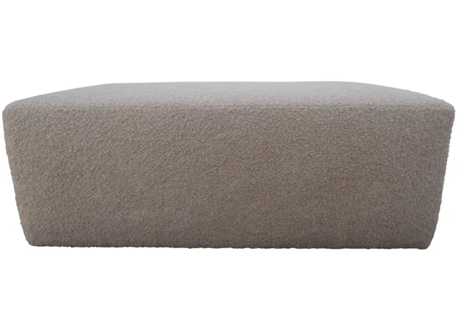 Luxe Camel Shearling Cocktail Ottoman - Brown