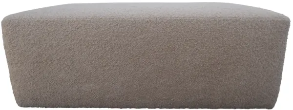 Luxe Camel Shearling Cocktail Ottoman - Brown