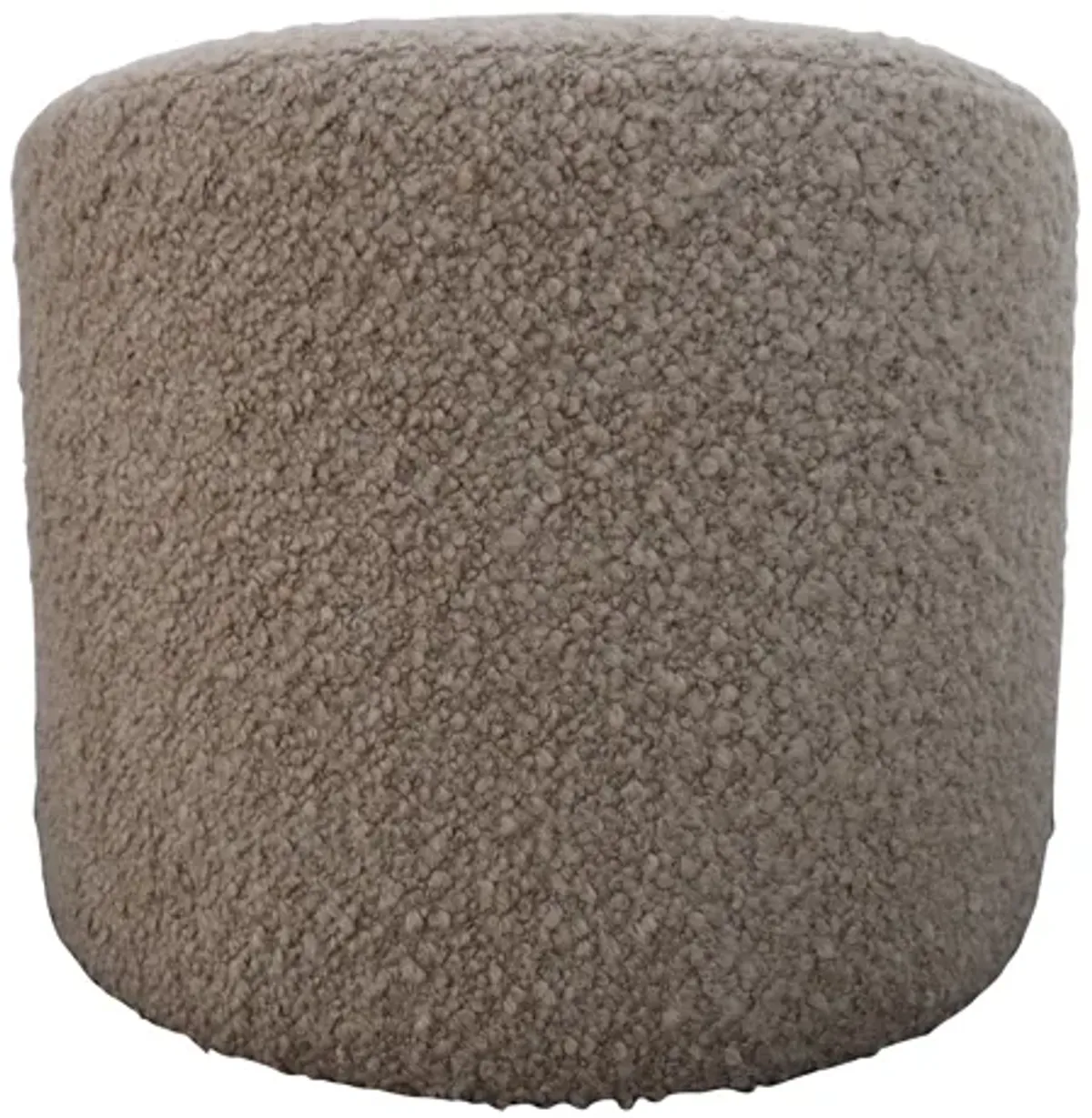 Luxe Camel Shearling Ottoman - Brown