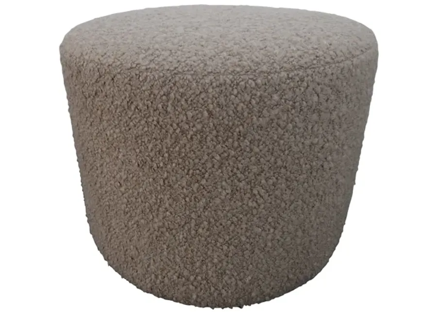 Luxe Camel Shearling Ottoman - Brown