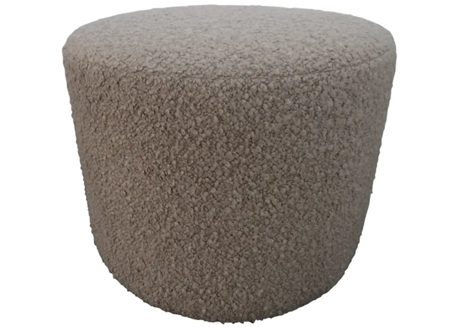 Luxe Camel Shearling Ottoman - Brown