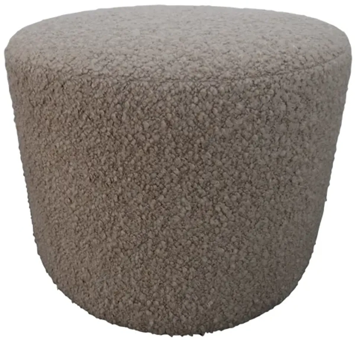 Luxe Camel Shearling Ottoman - Brown