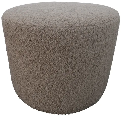 Luxe Camel Shearling Ottoman - Brown