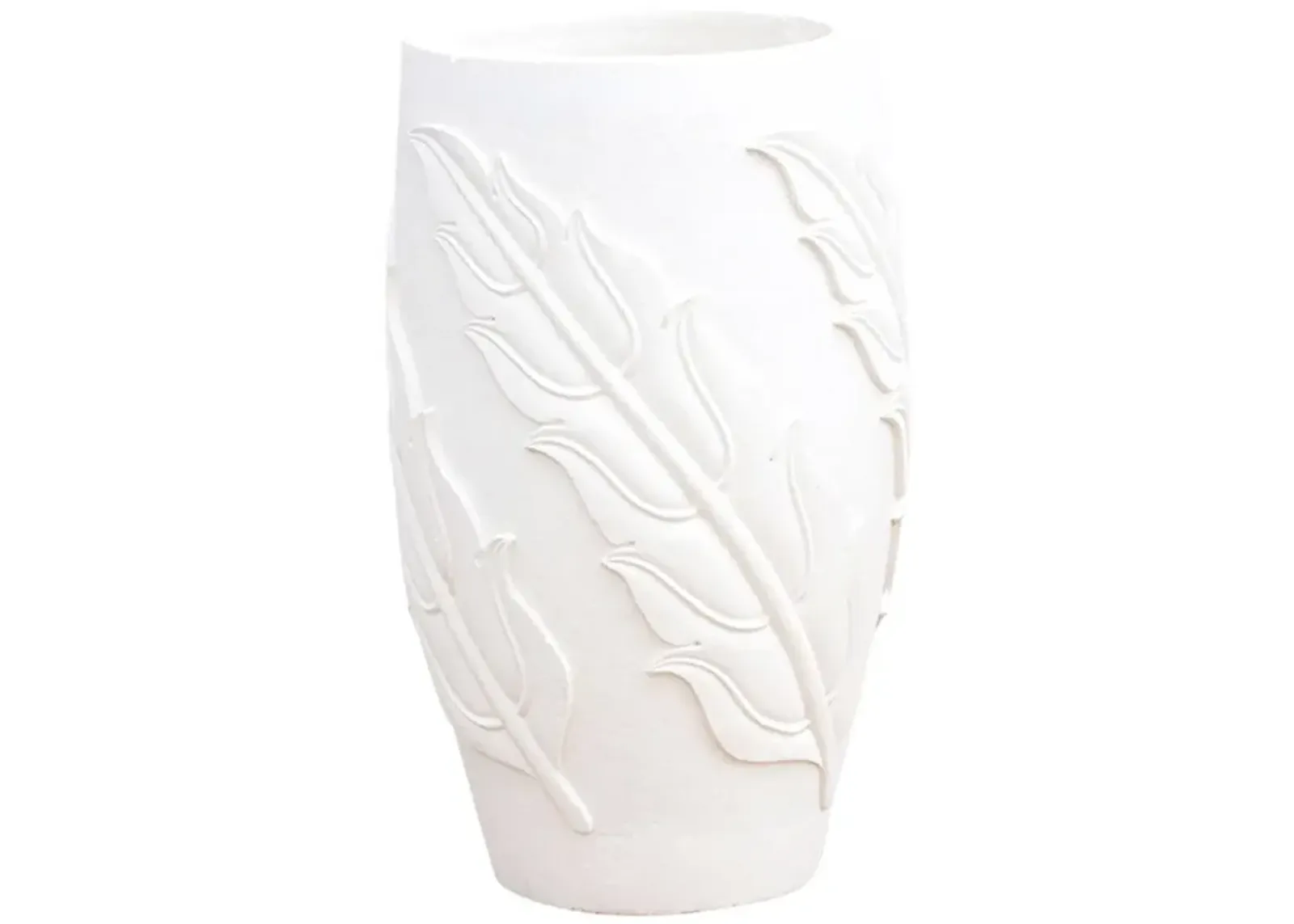 Tall Karoli Stone White Outdoor Planter - de-cor - Handcrafted - 16" l x 16" w x 26" h