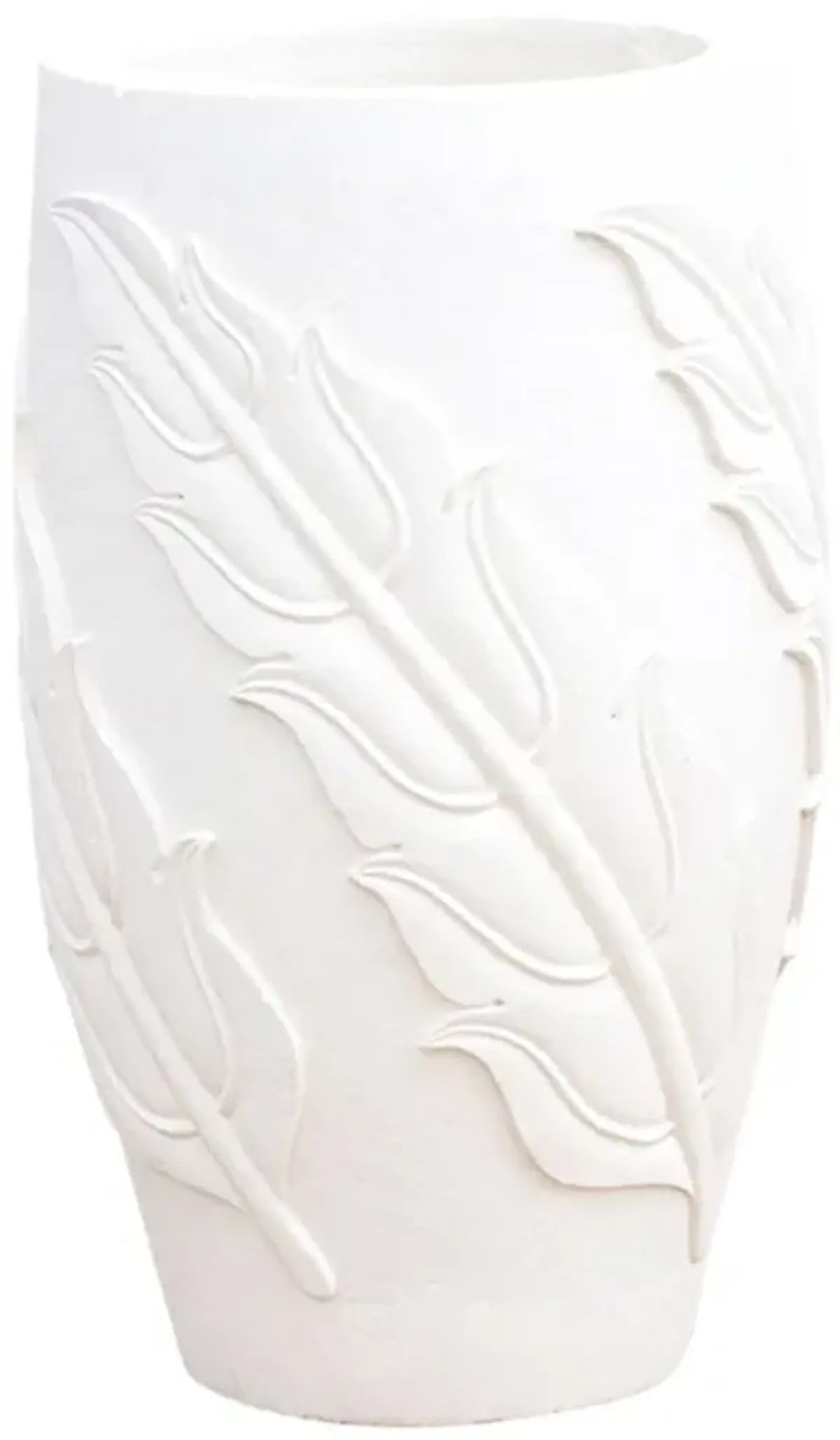 Tall Karoli Stone White Outdoor Planter - de-cor - Handcrafted - 16" l x 16" w x 26" h