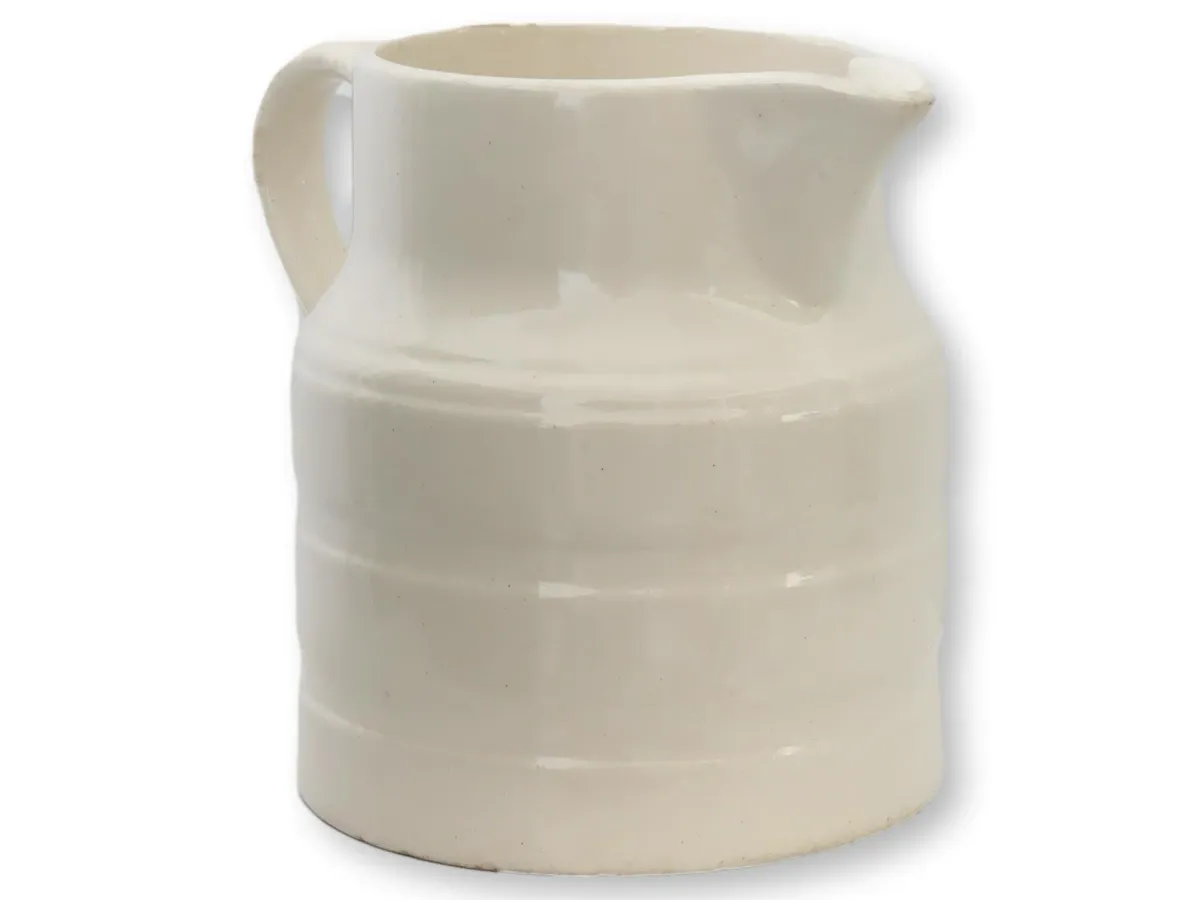 Classic English Banded Kitchen Jug - The Queens Landing - White