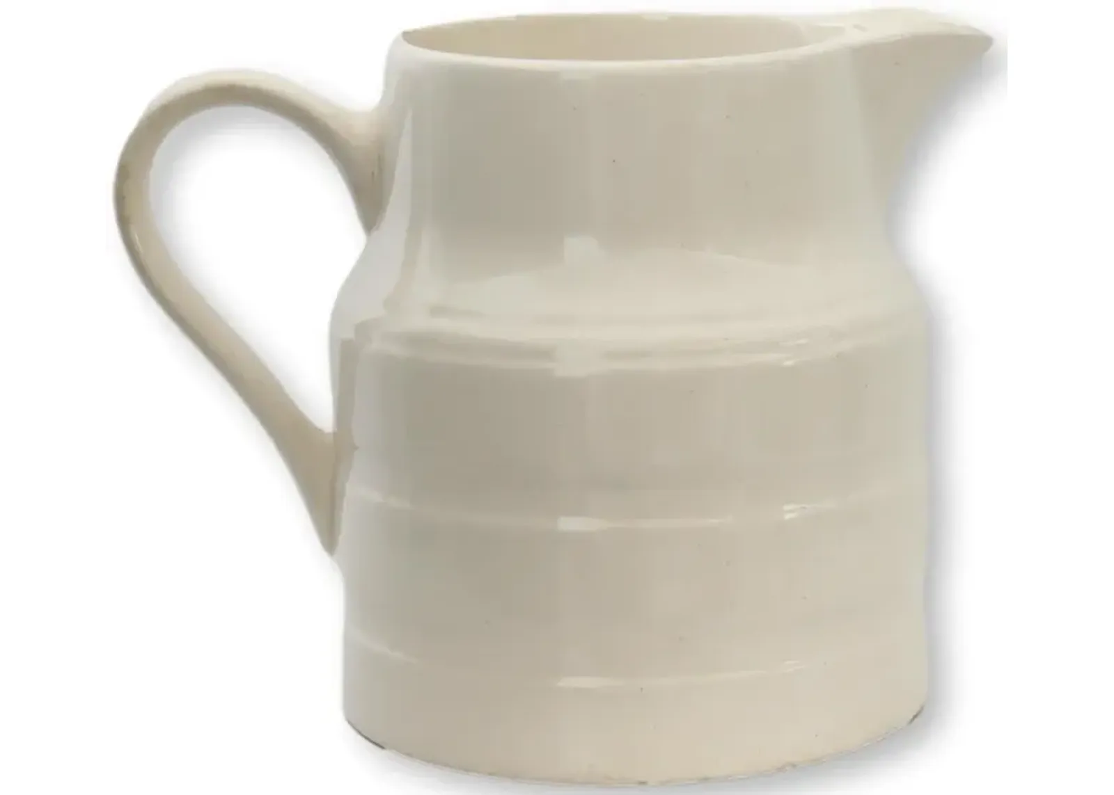 Classic English Banded Kitchen Jug - The Queens Landing - White