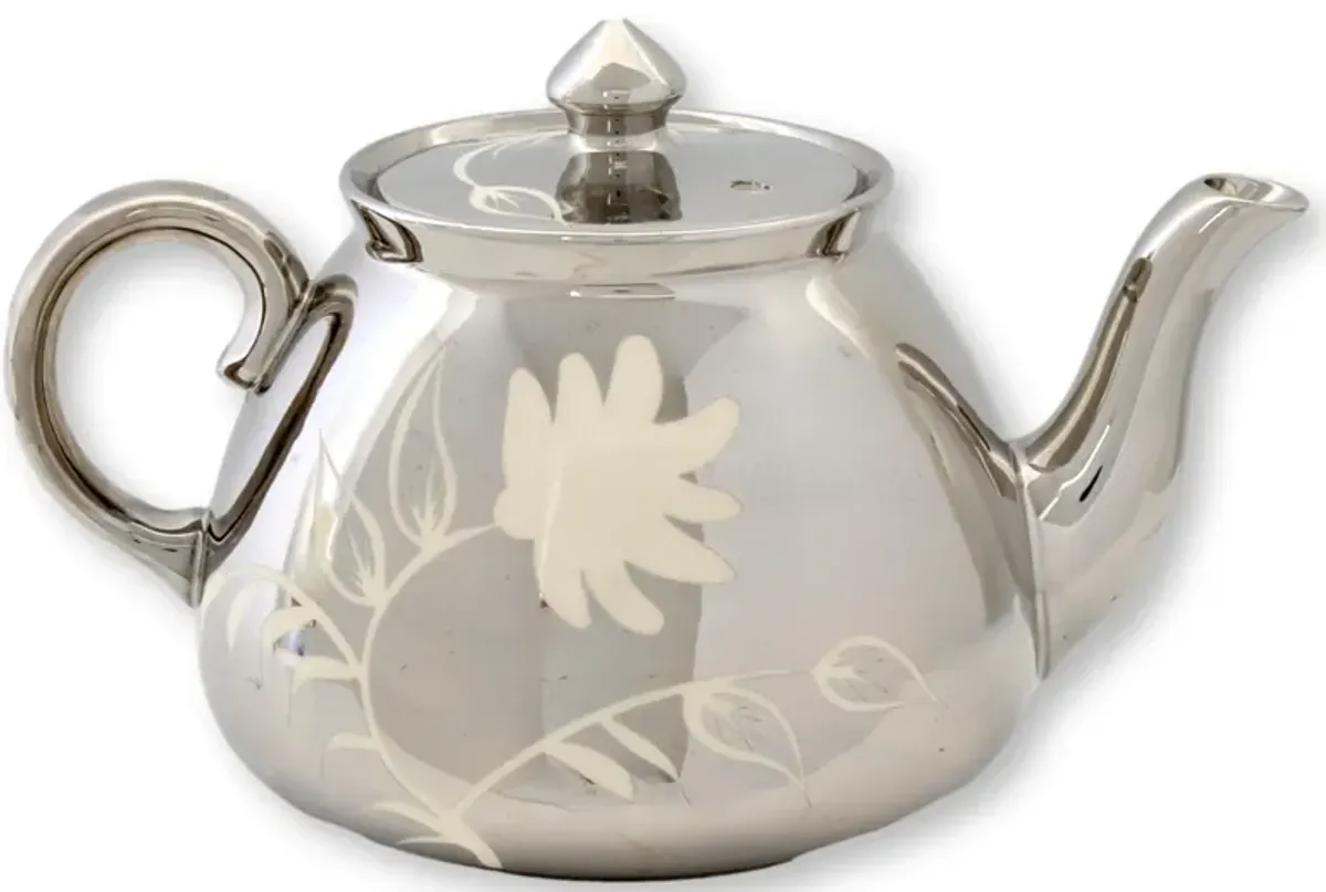 Midcentury English Silver Luster Teapot - The Queens Landing