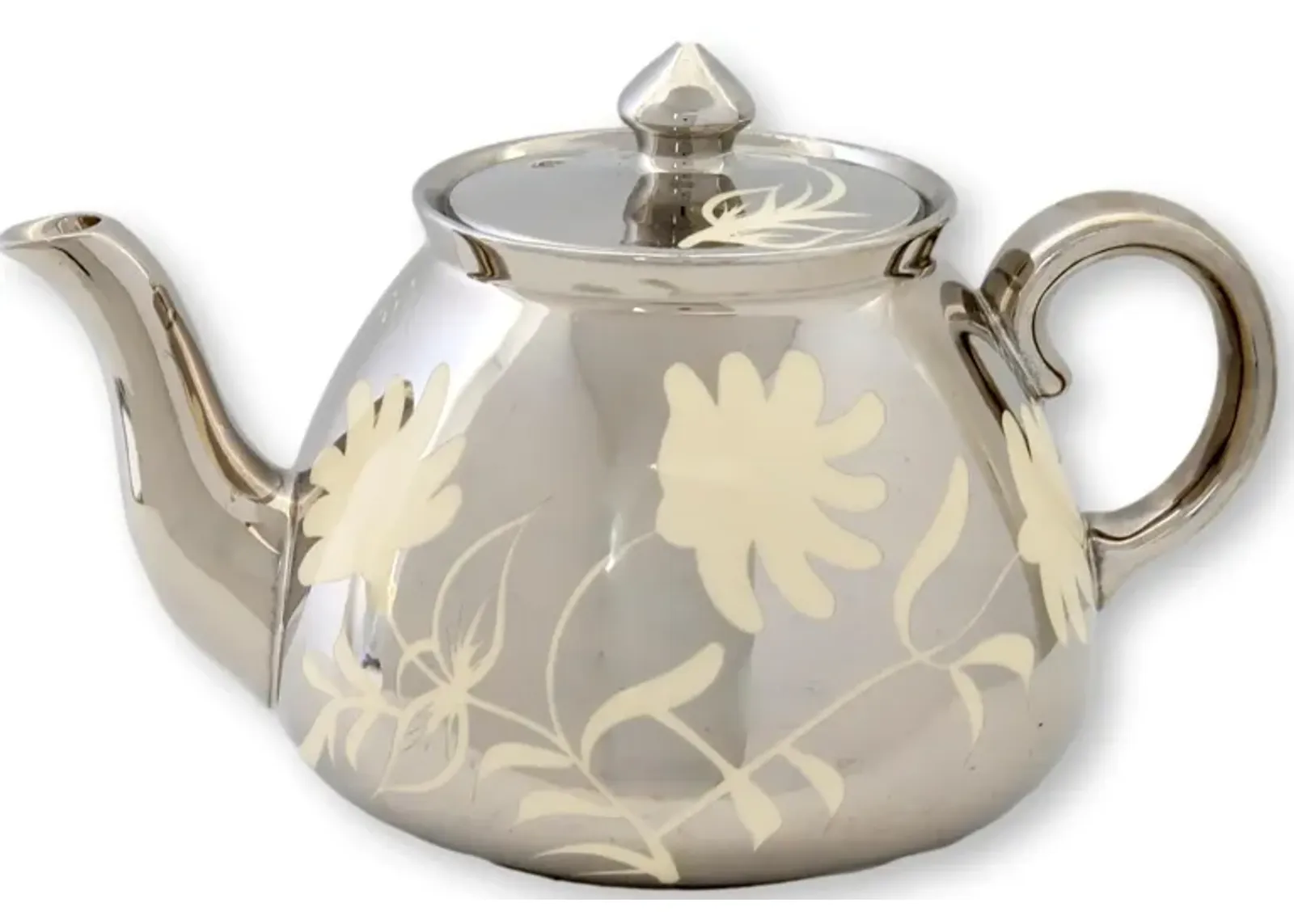 Midcentury English Silver Luster Teapot - The Queens Landing