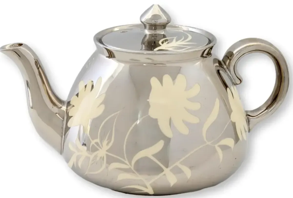 Midcentury English Silver Luster Teapot - The Queens Landing