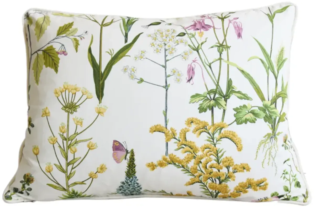 Designer Cotton/ Linen Wildflower Pillow