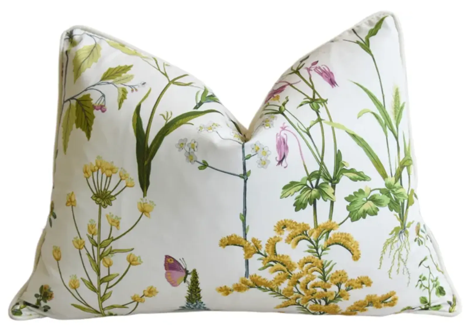 Designer Cotton/ Linen Wildflower Pillow