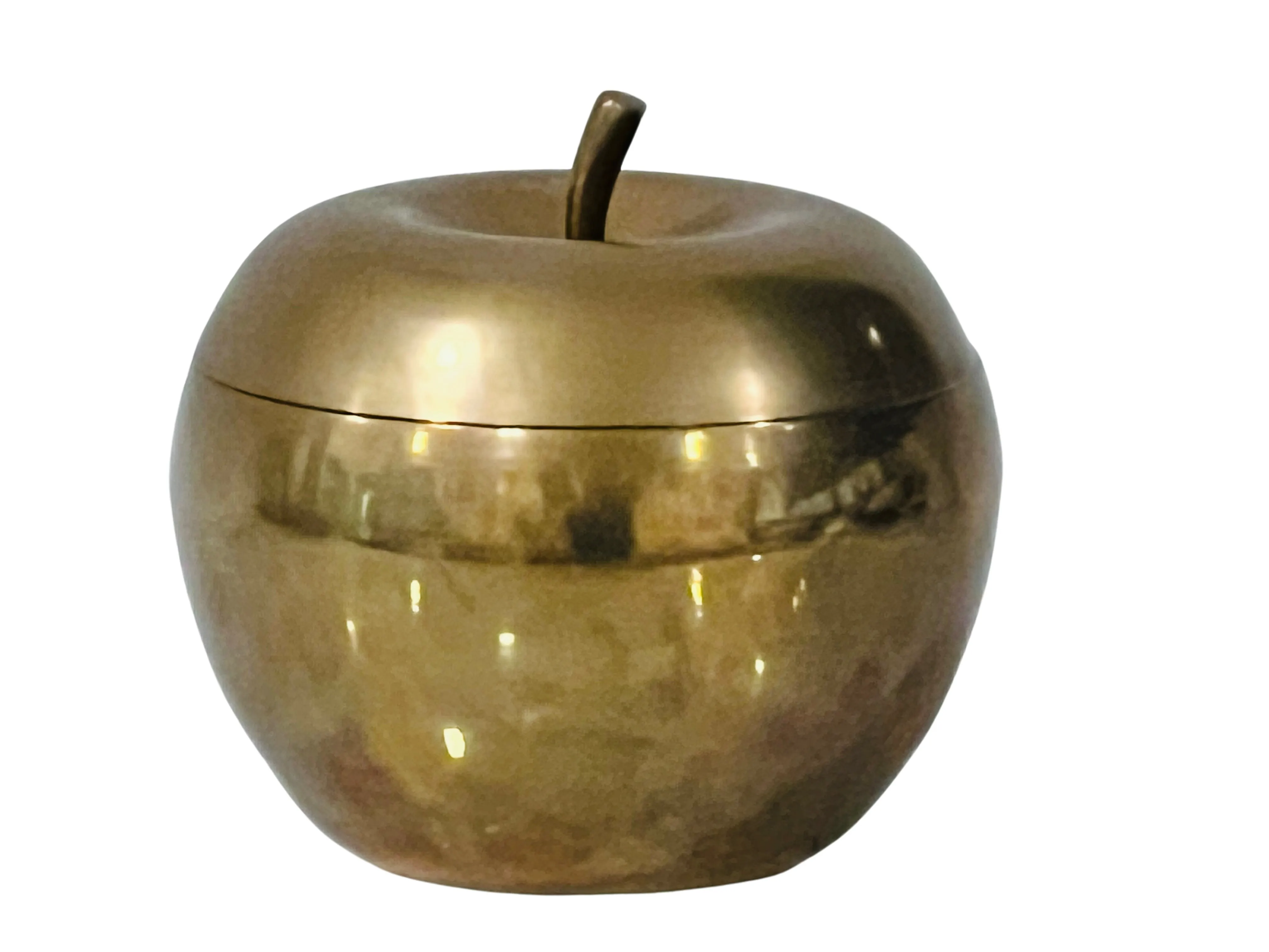 Solid Brass Apple Box - Eat Drink Home - Gold