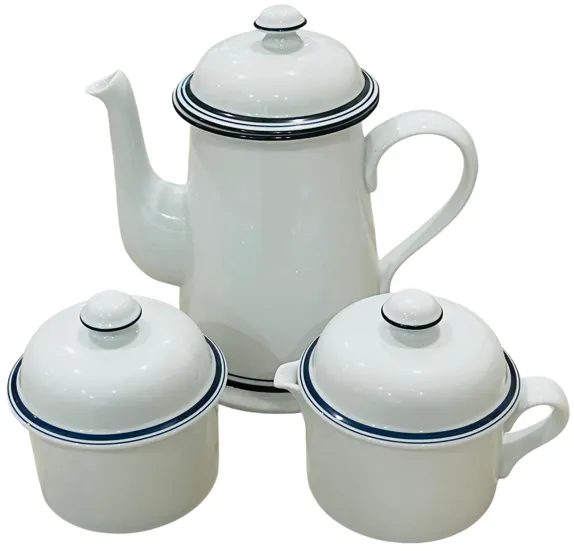 Dansk Bistro Coffee Set - Set of 3 - Eat Drink Home - White