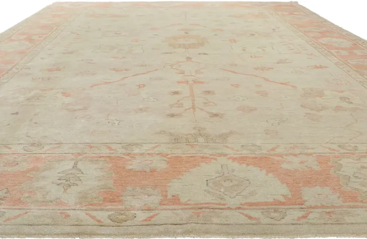 Vintage-Inspired Oushak Rug - 10'4 x 13'7 - Esmaili Rugs & Antiques - orange - orange