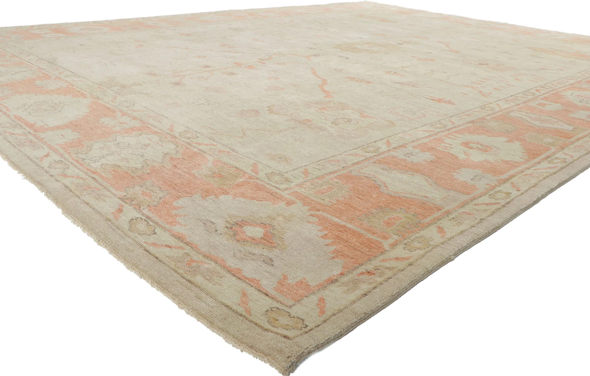 Vintage-Inspired Oushak Rug - 10'4 x 13'7 - Esmaili Rugs & Antiques - orange - orange