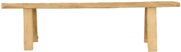 Asian Rustic Bleached Wood Bench - de-cor - brown