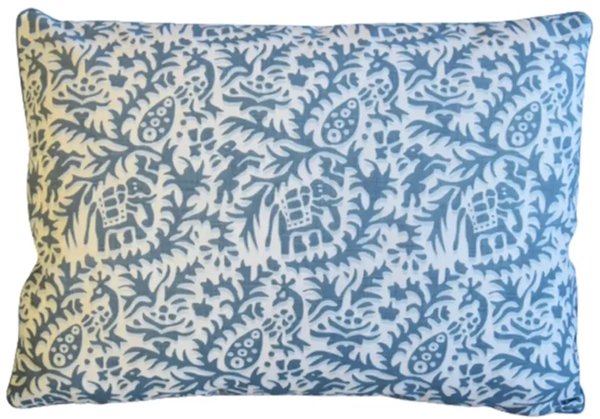 Andrew Martin Blue-Gray Jungle Pillow