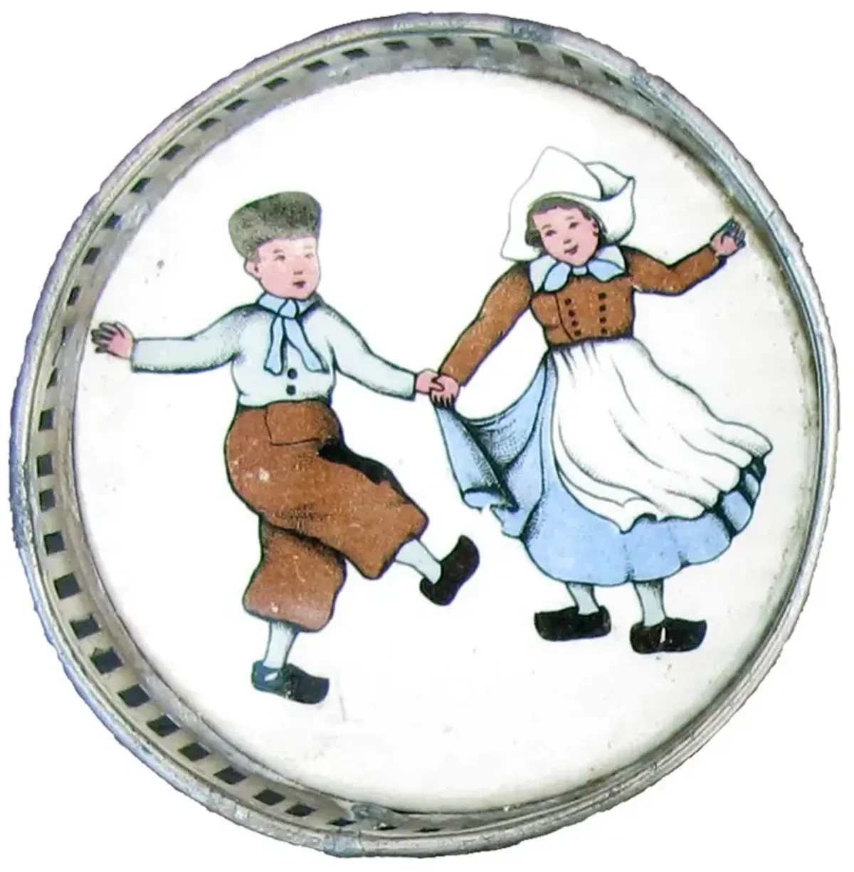 1910s Dutch Boy & Girl Coasters - Set of 4 - Chez Vous - White