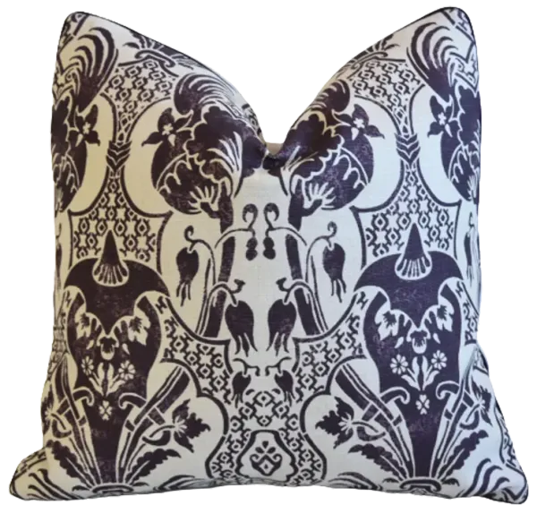 Pintura Studios Silk Linen Floral Pillow