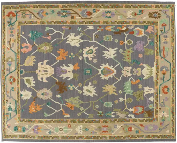 Oushak High-Low Rug - 10'08 x 13'03 - Esmaili Rugs & Antiques - Purple - Purple