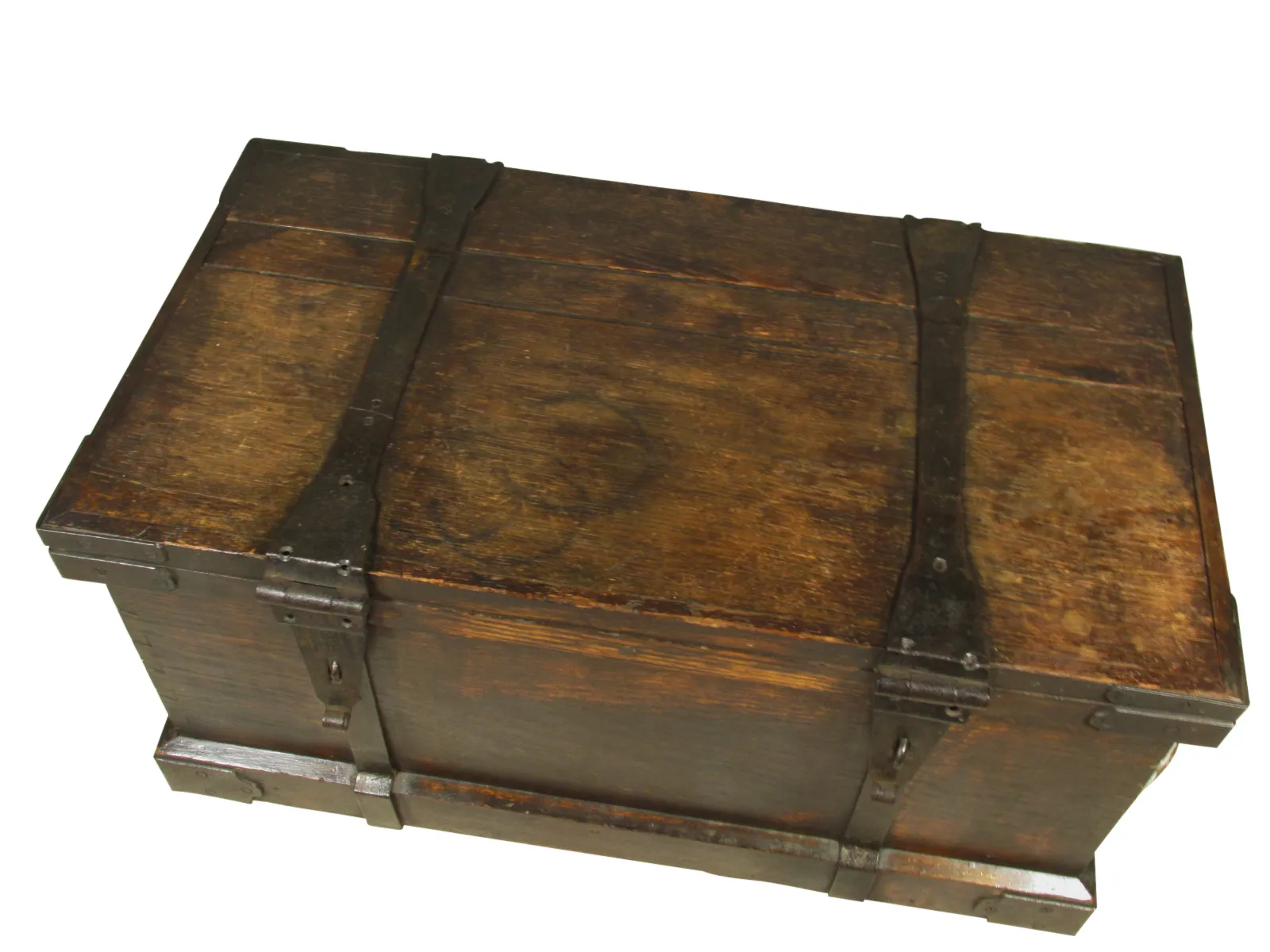 Continental Iron Bound Cash Box - The Barn at 17 Antiques - Brown