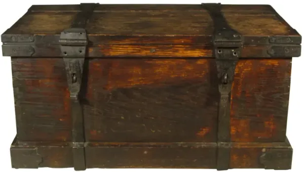 Continental Iron Bound Cash Box - The Barn at 17 Antiques - Brown