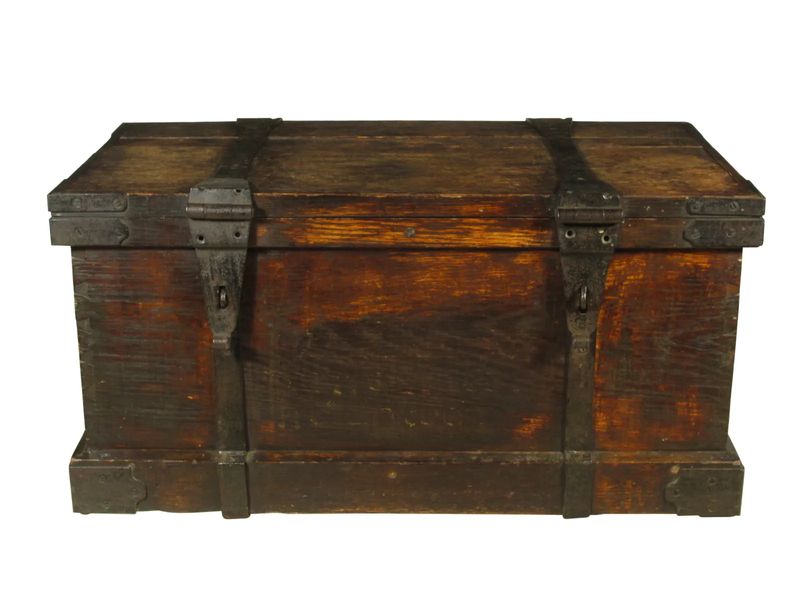 Continental Iron Bound Cash Box - The Barn at 17 Antiques - Brown