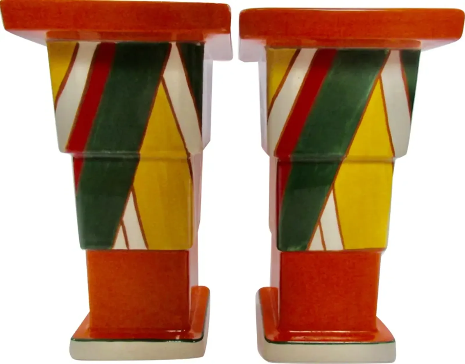 Wedgwood Clarice Cliff Art Deco Vases - The Emporium Ltd. - orange