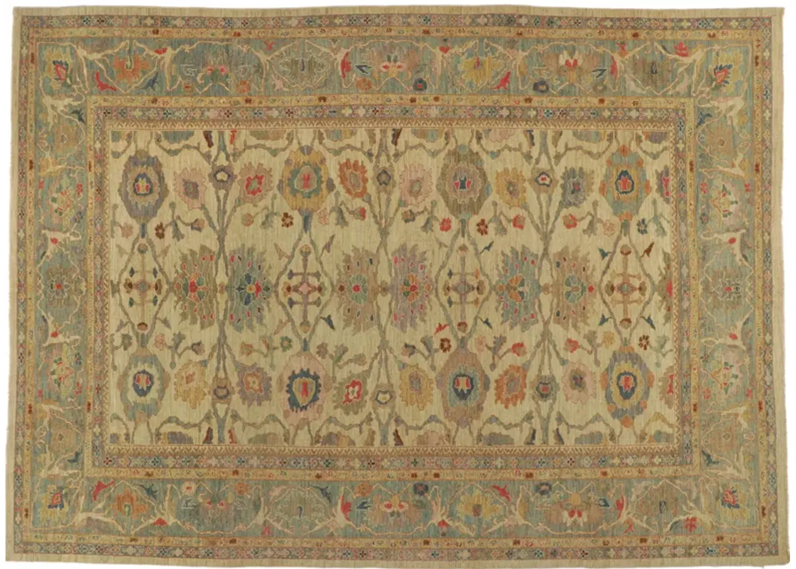 Persian Sultanabad Rug - 10'00 x 13'10 - Esmaili Rugs & Antiques - Beige - Beige