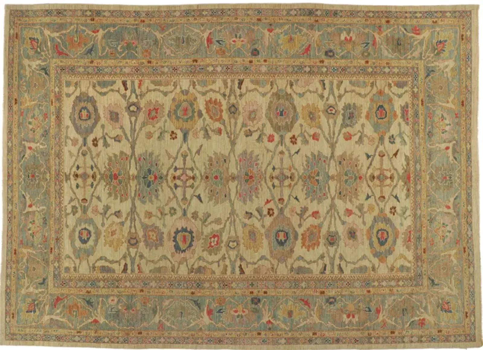 Persian Sultanabad Rug - 10'00 x 13'10 - Esmaili Rugs & Antiques - Beige - Beige