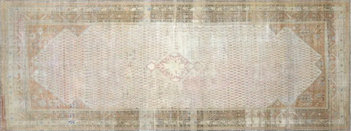 1940s Persian Melayer Rug - 7'1" x 19'5" - Nalbandian - Pink - Pink