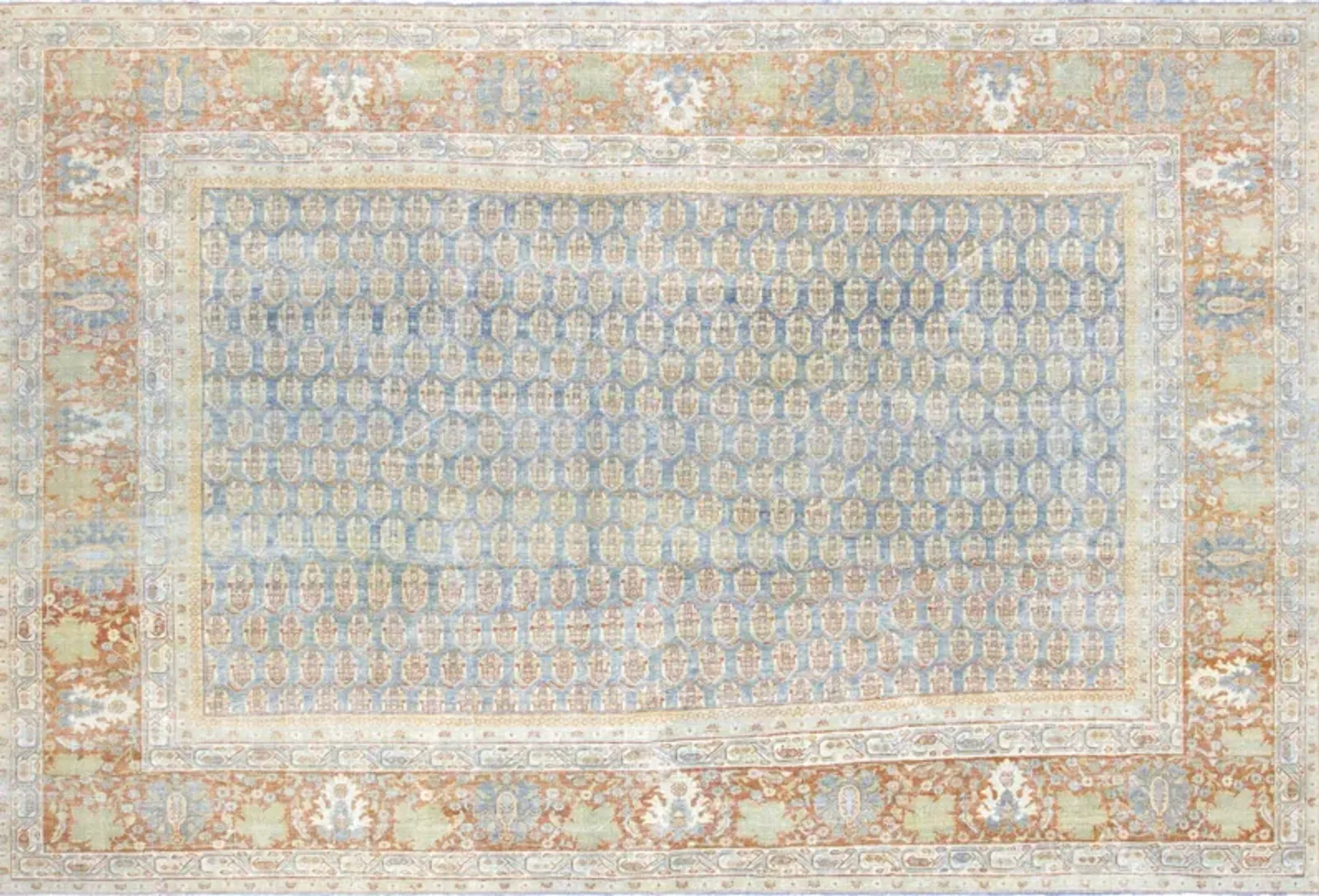 1960s Persian Mahal Rug - 9' x 13'6" - Nalbandian - Green - Green