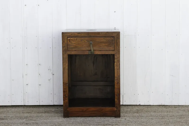 Antique Chinese Elm Open Cabinet - de-cor - Brown