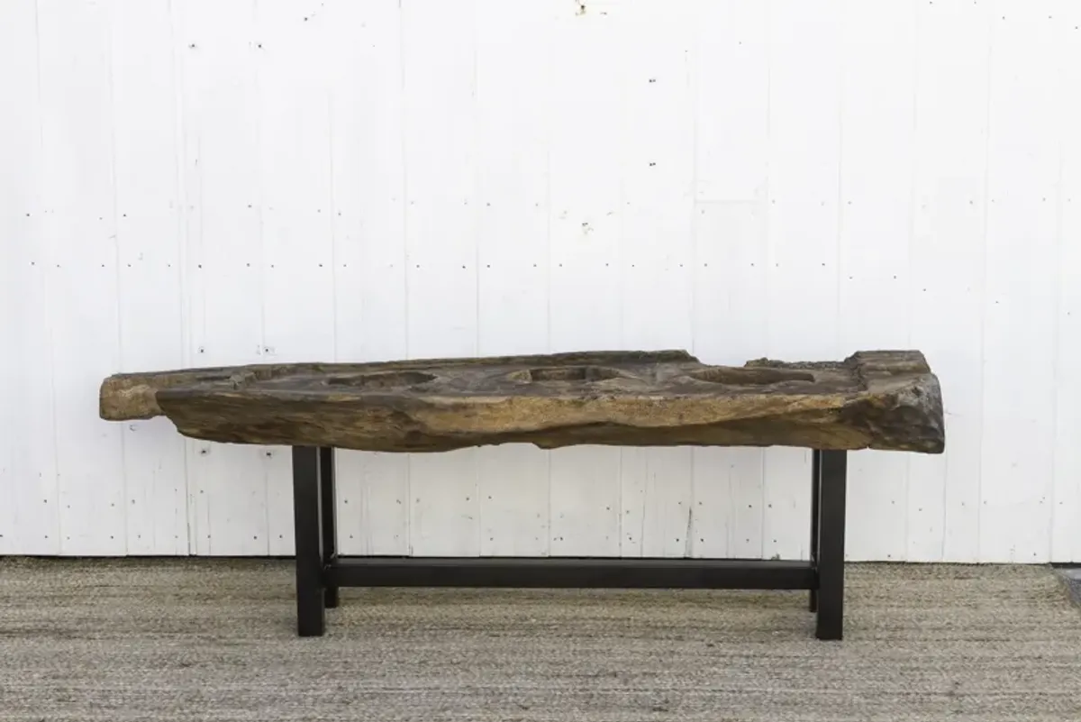 1800's Sugar Mill Coffee Table - de-cor - Brown