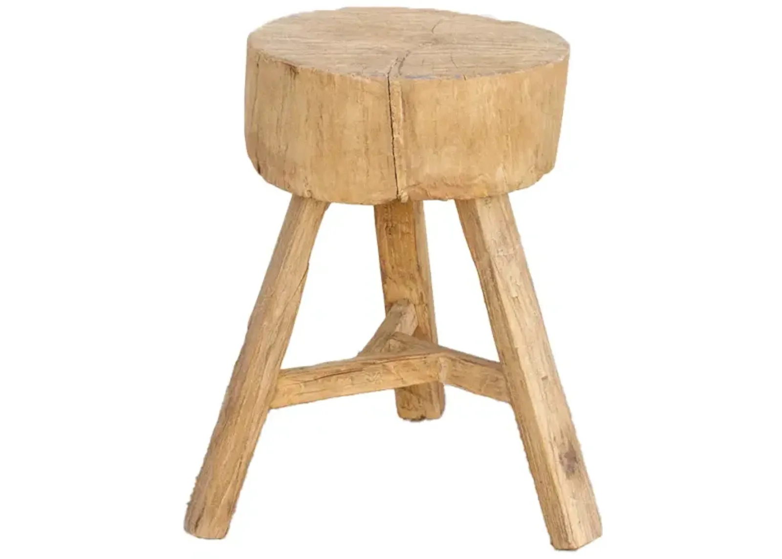 Farmhouse Style Round Stool - de-cor