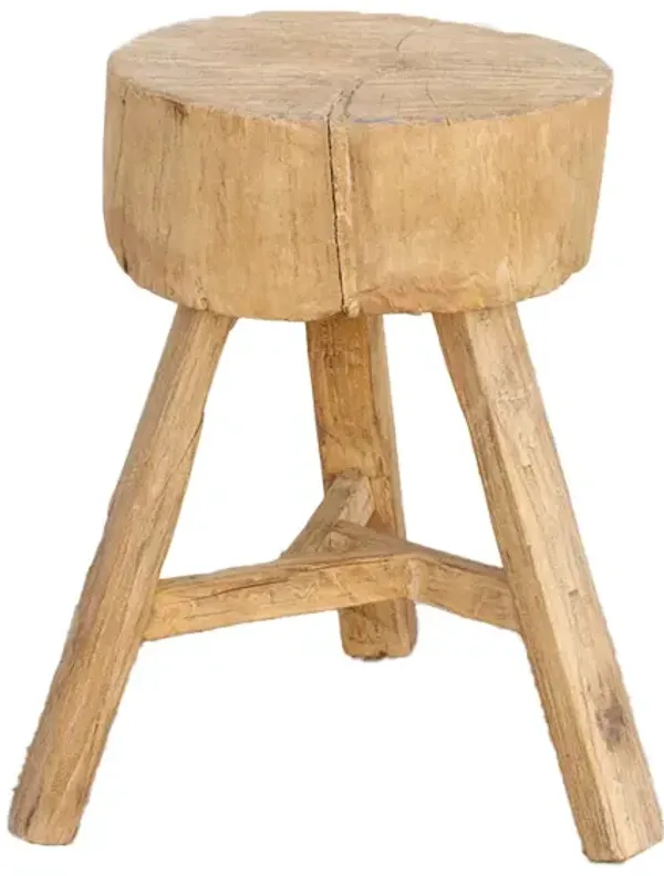 Farmhouse Style Round Stool - de-cor