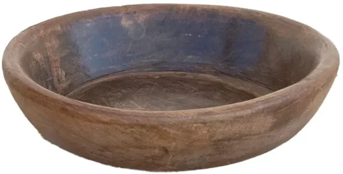 Oxidized Brown Vintage Wood Bowl - de-cor